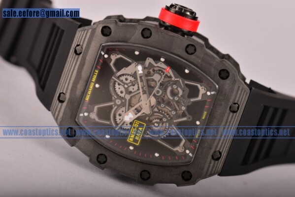 Richard Mille RM35-01 1:1 Replica Watch Carbon Fiber Black Rubber Strap (GF)